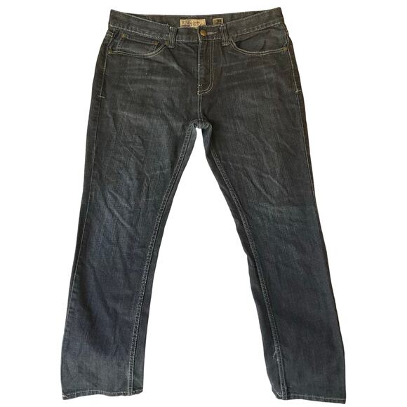 RSQ Men Slim Slouch Jeans size 34x30 Dark Blue Mid Rise Stretch - Picture 1 of 10